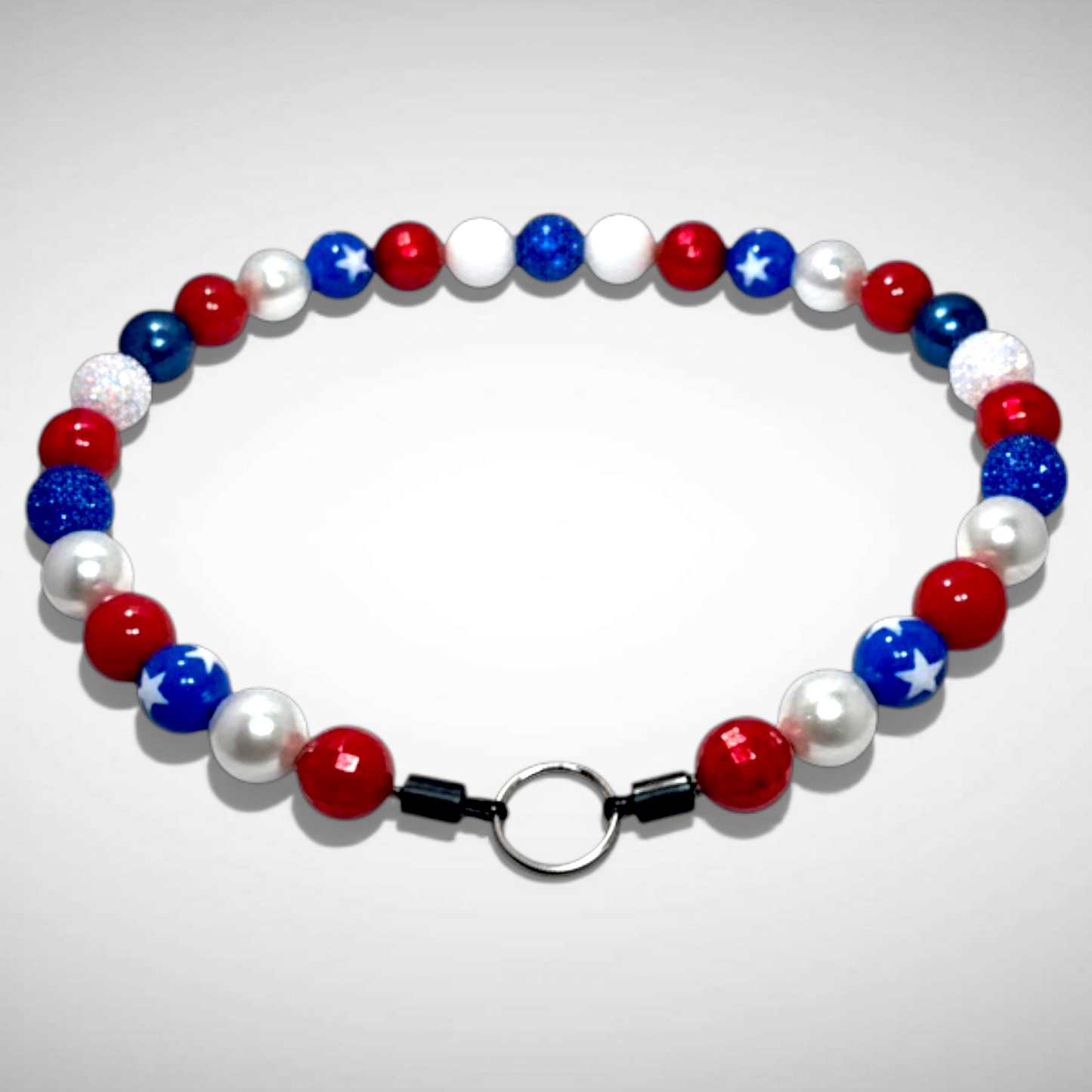 Pet Necklace - Red White & Blue USA - Large