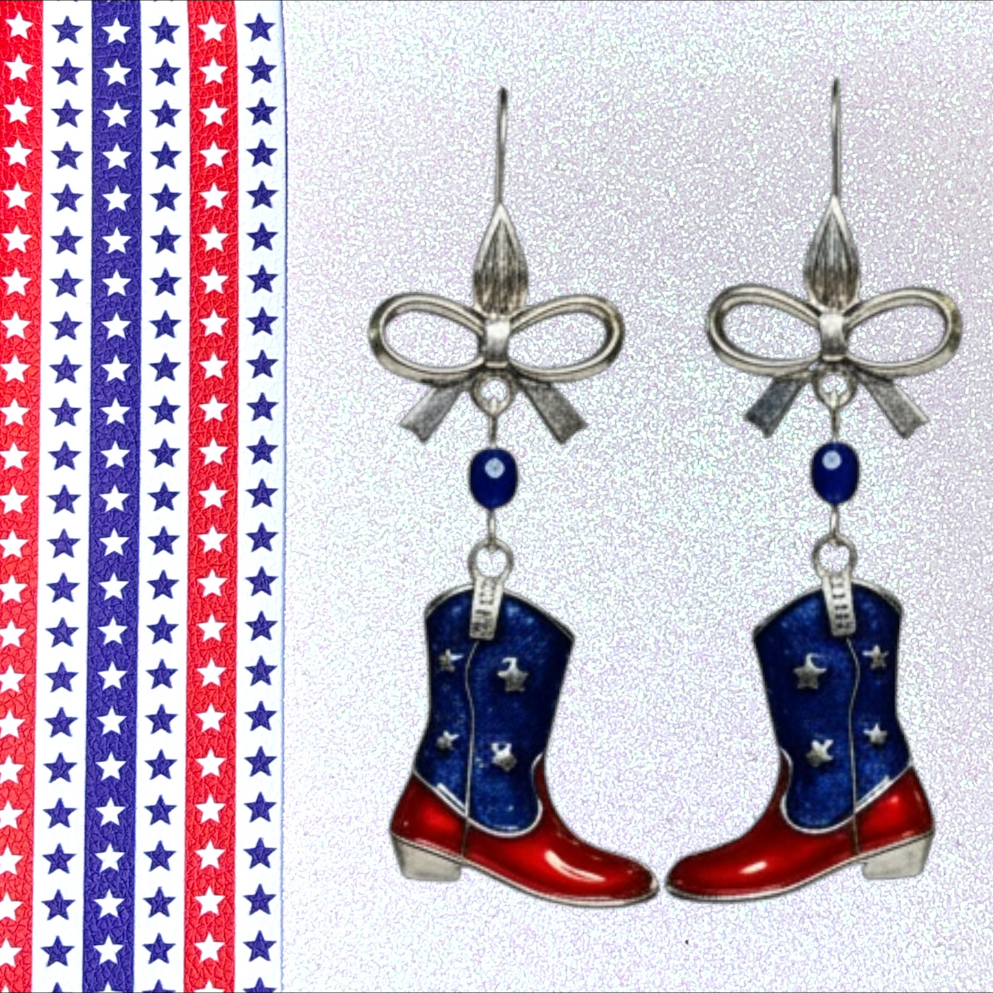 Patriotic Cowboy Boot Earrings