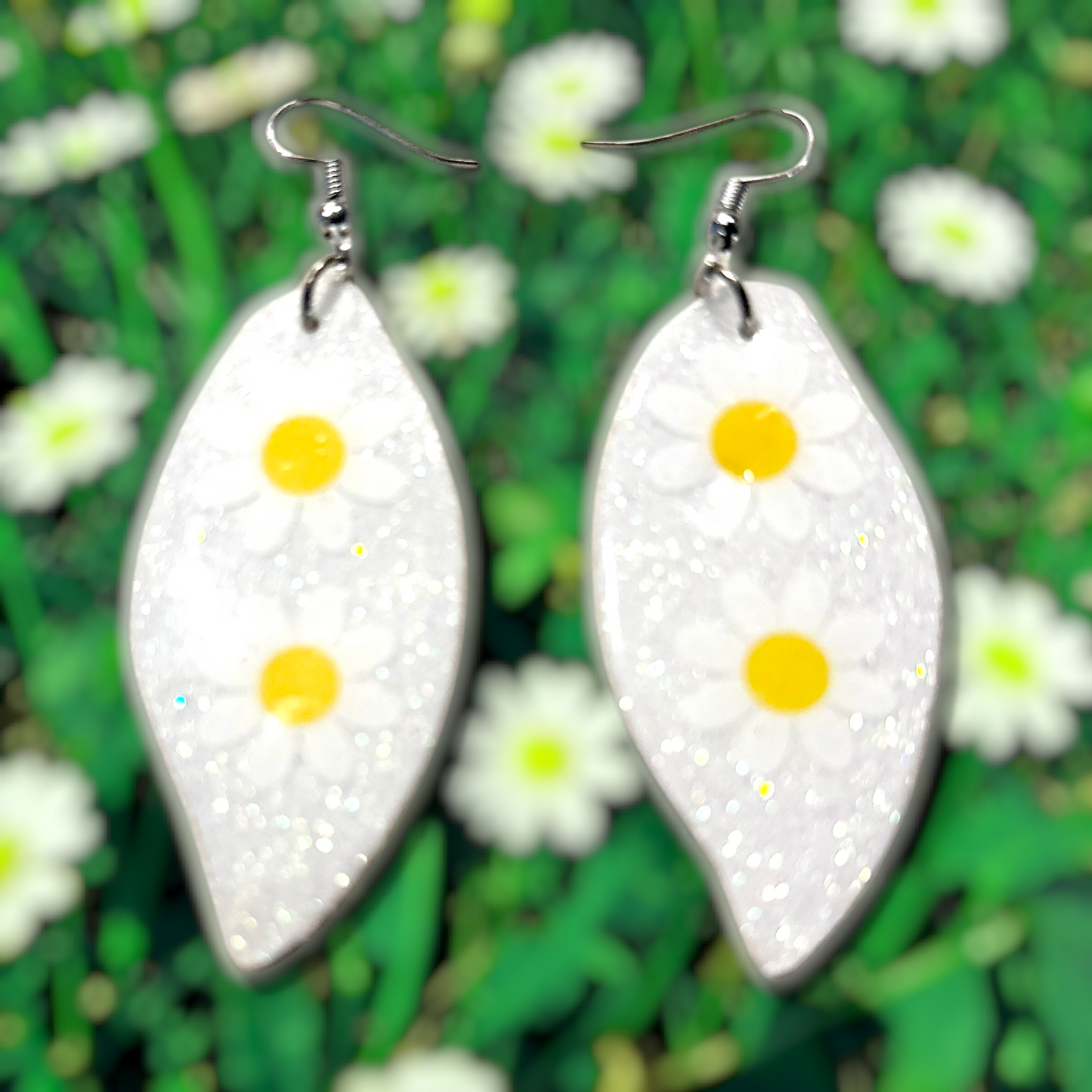 Daisy Tornado Wood Earrings