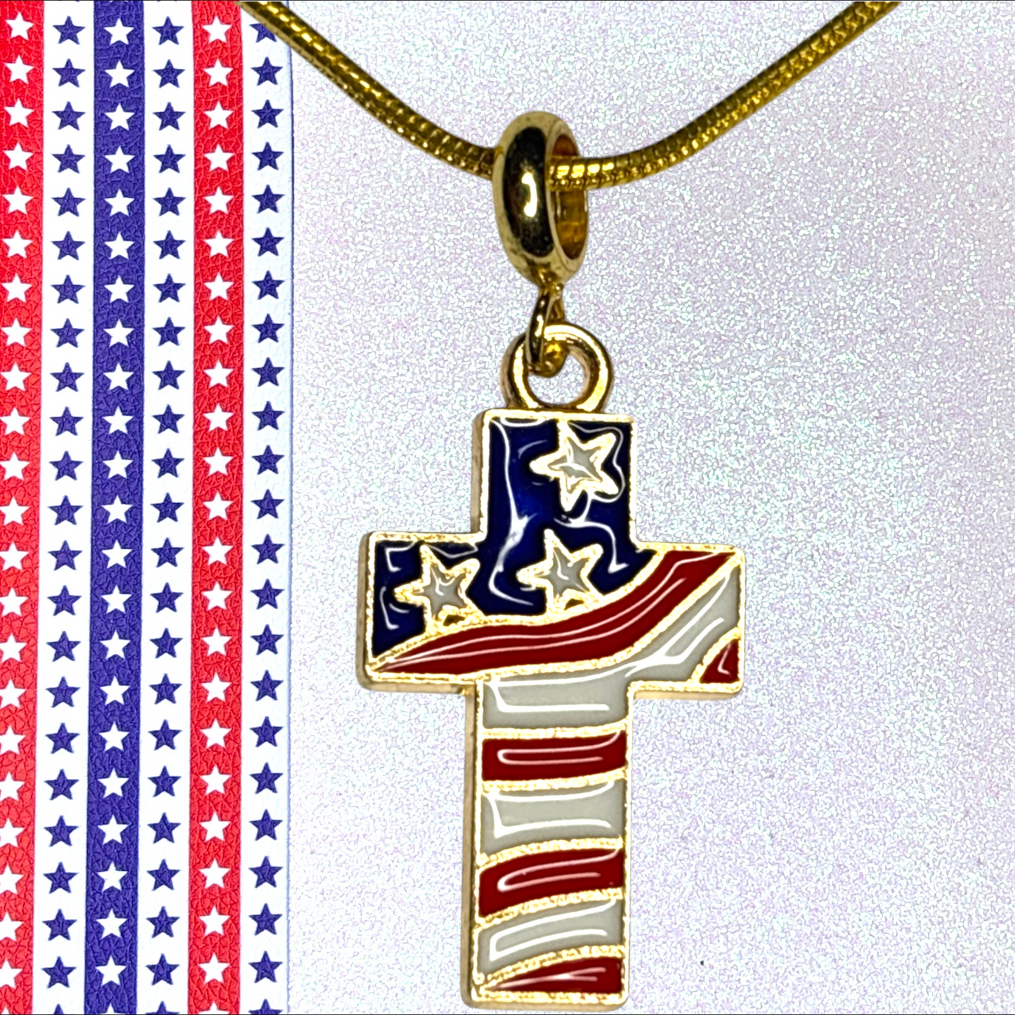 Patriotic Cross Necklace