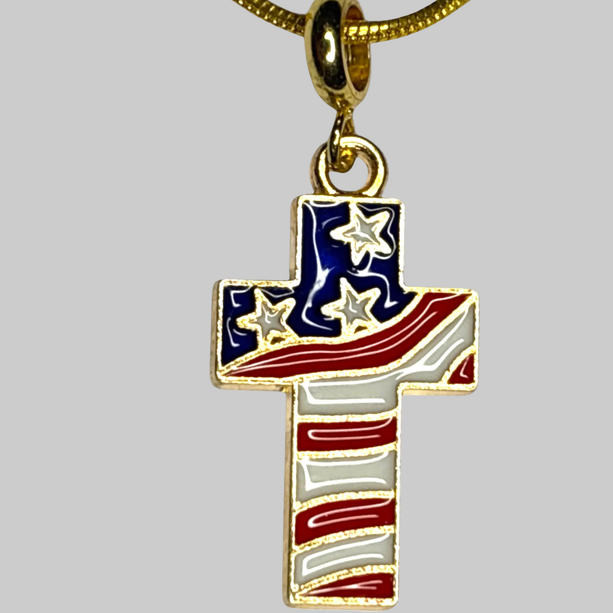 Patriotic Cross Necklace