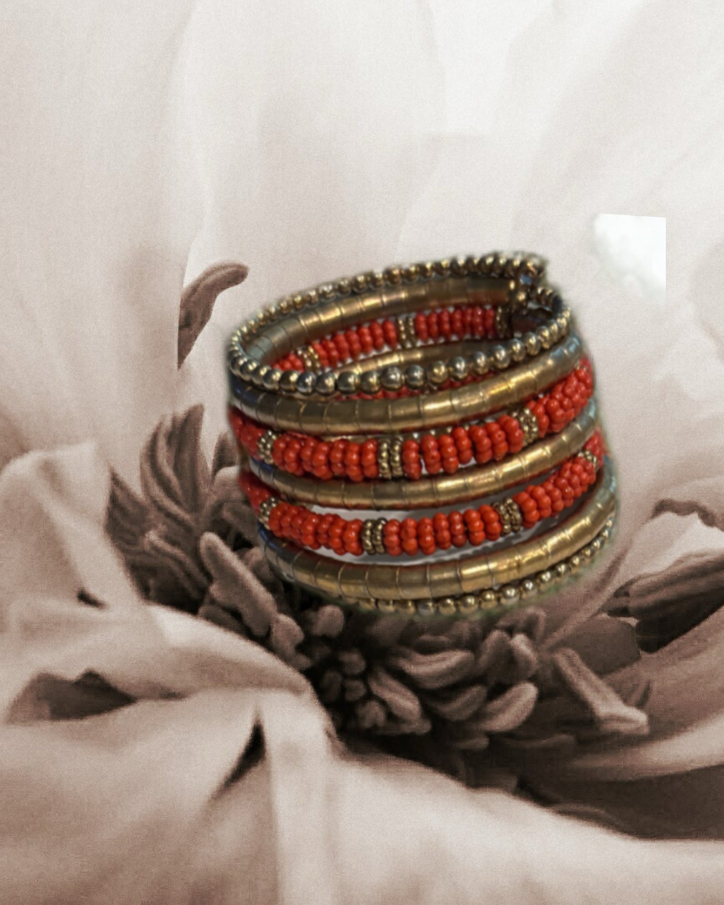 Burnt Red memory Wire Bracelet