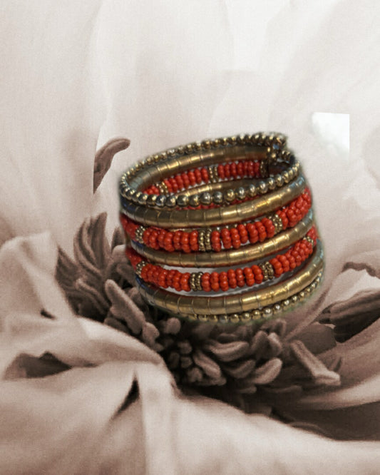 Burnt Red memory Wire Bracelet