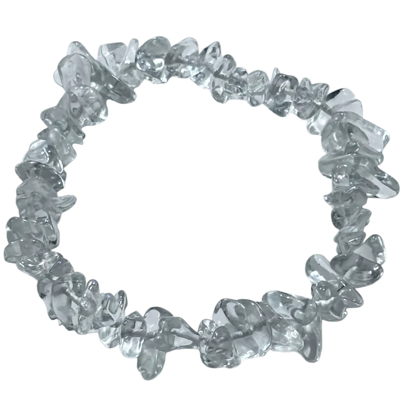 Clear Quartz Chip-Stretch Bracelet