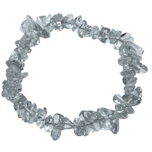 Clear Quartz Chip-Stretch Bracelet