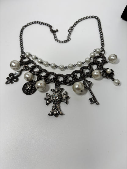 Pearl & Charm Chain Necklace