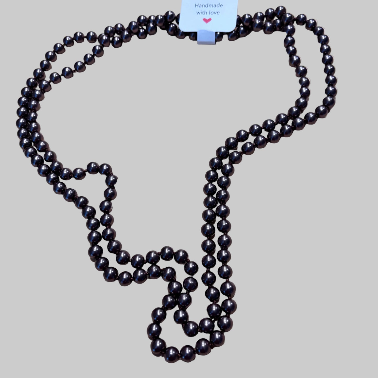 Brown Knotted Pearl Necklace