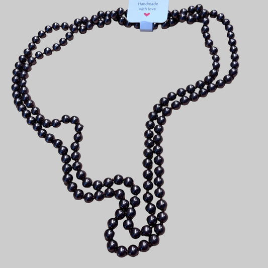 Brown Knotted Pearl Necklace