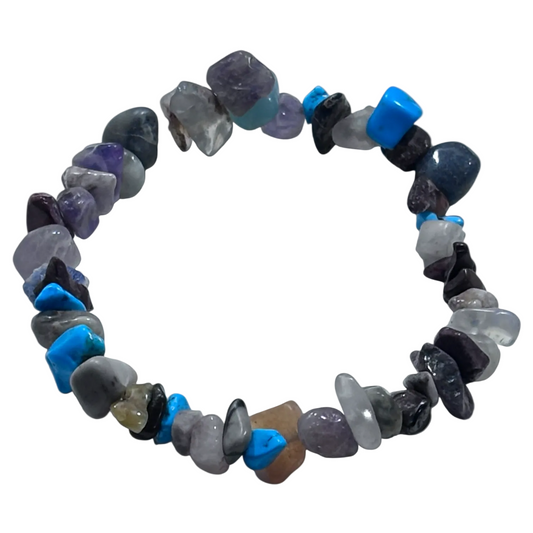Mixed Gemstone Chips-Stretch Bracelet