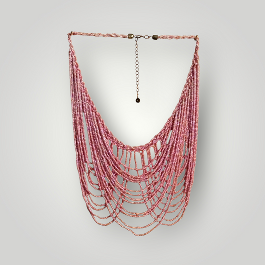 Pink Seed Bead Necklace