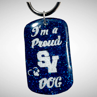 Pet Necklace - Navy Blue & White SV - Large