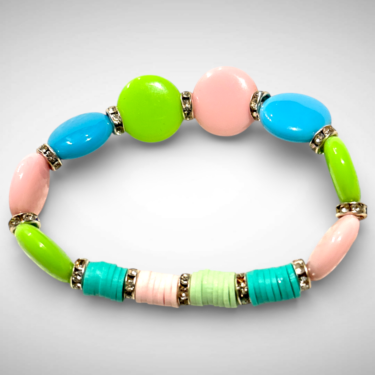 M&M Beads - Stretch Bracelet in Multiple Spring Colors