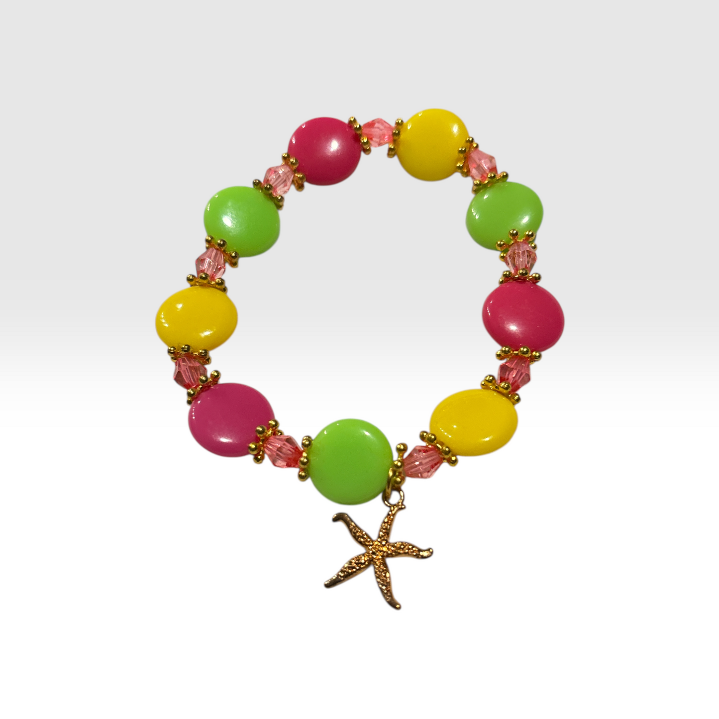 M&M Beads - Stretch Bracelet in Multiple Spring Colors