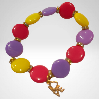 M&M Beads - Stretch Bracelet in Multiple Spring Colors
