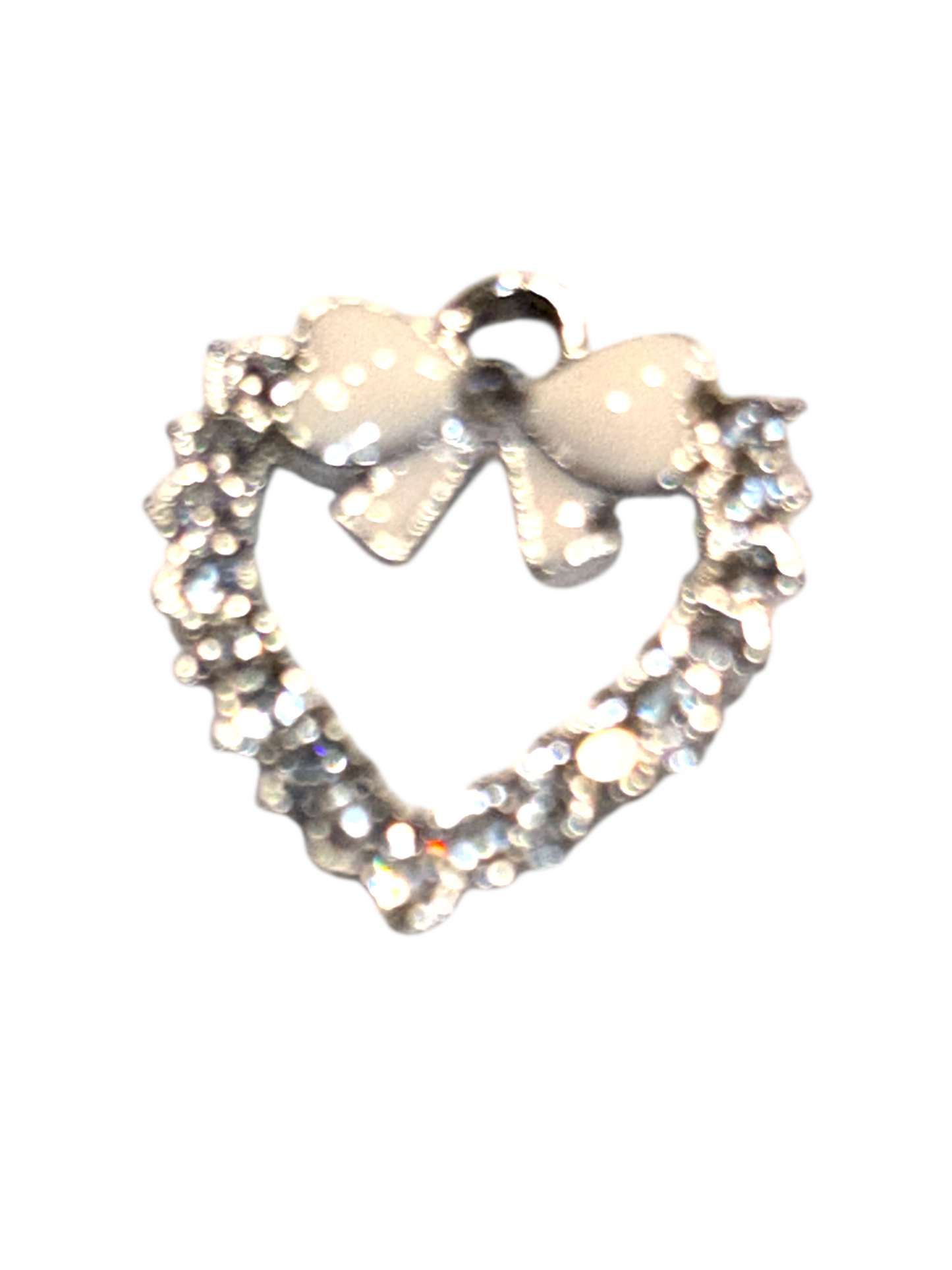 Rhinestone Heart/Bow Charm