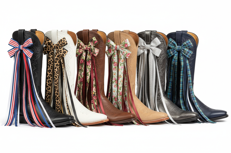 Boot Bows Collection - Side Placement with Many Streamers