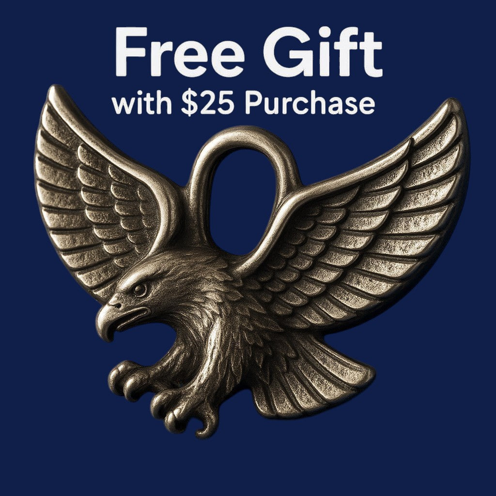 Rose Beads and Bows antique silver eagle charm with detailed wings and talons, 1 inch wide metal alloy.